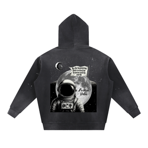 Tru Saint Washed and Frayed Moon Man Hoodie
