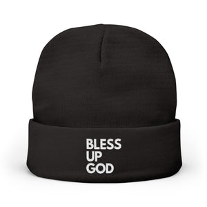 Bless Up God Signature Embroidered Knit Beanie