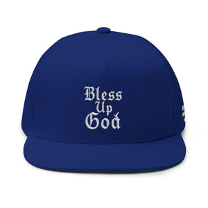Bless Up God Old English Flat Bill Snapback