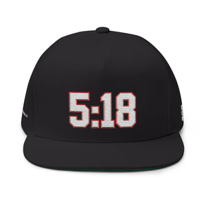5:18 Red Premium Embroidered Flat Bill Snapback