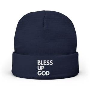 Bless Up God Signature Embroidered Knit Beanie