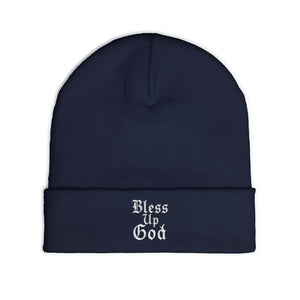 Bless Up God Old English Knit Beanie