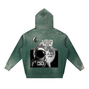 Tru Saint Washed and Frayed Moon Man Hoodie