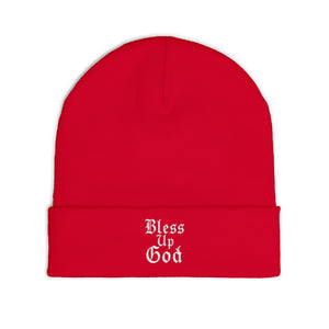 Bless Up God Old English Knit Beanie