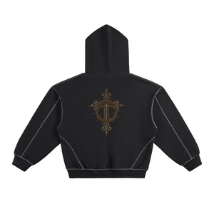 Bless Up God Cross Fleece Hoodie
