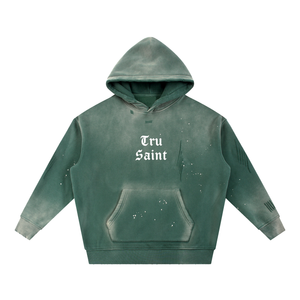 Tru Saint Washed and Frayed Moon Man Hoodie
