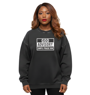 Simply Praise Him Snow Washed Oversized Sweatshirt