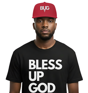 Bless Up God Premium Embroidered Flat Bill Cap