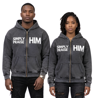 Simply Praise Him Oversized Zip Hoodie