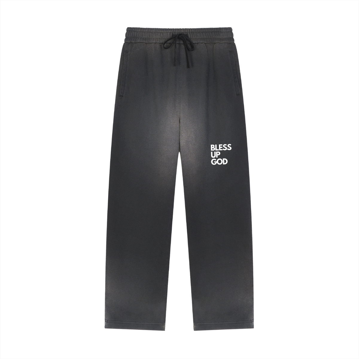 Bless Up God Faded Straight Leg Sweat Pants