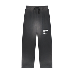 Bless Up God Faded Straight Leg Sweat Pants