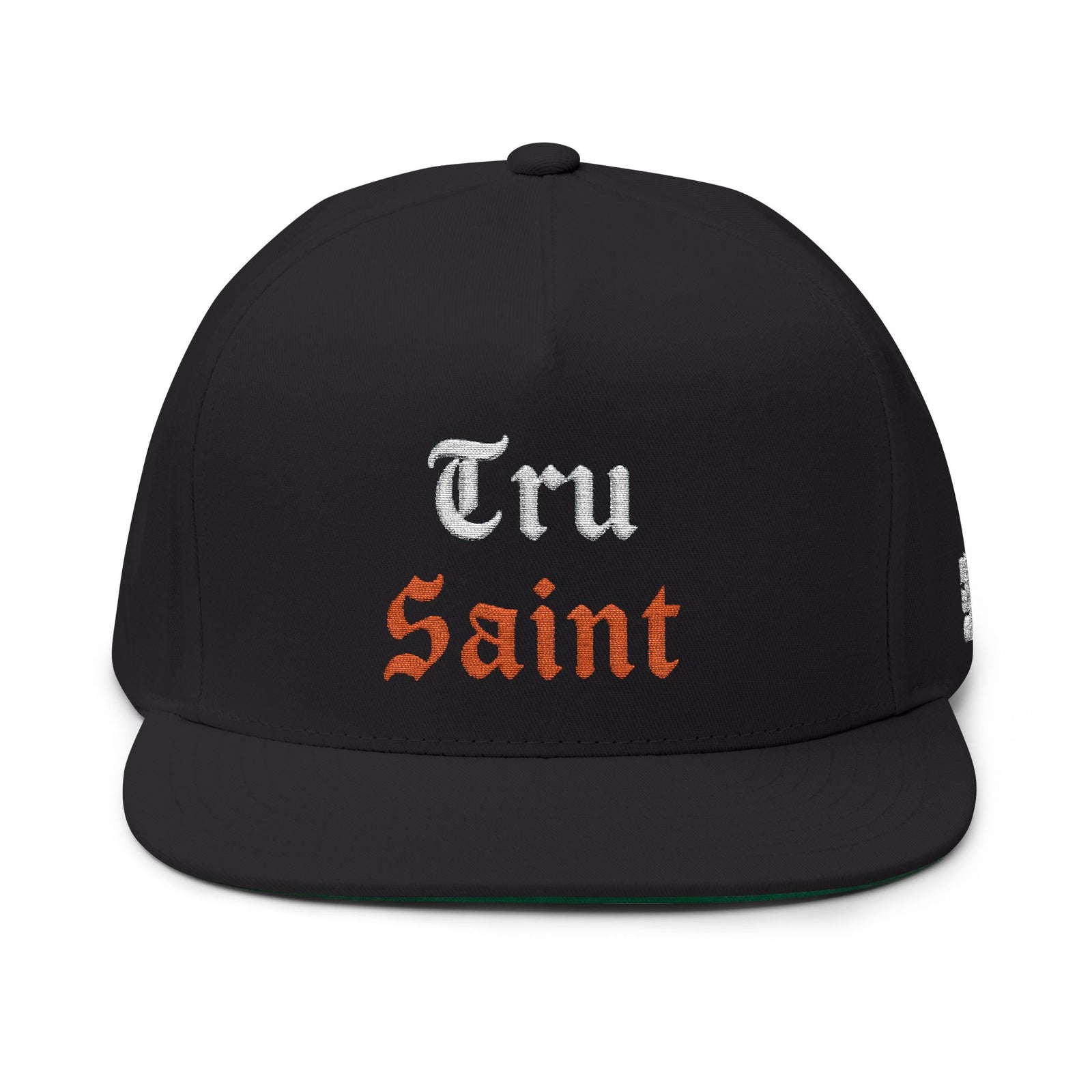 Tru Saint Orange Embroidered Flat Bill Snapback