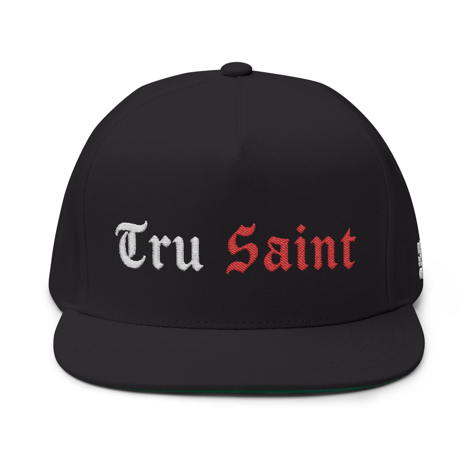 Tru Saint Red Premium Embroidered Flat Bill Cap