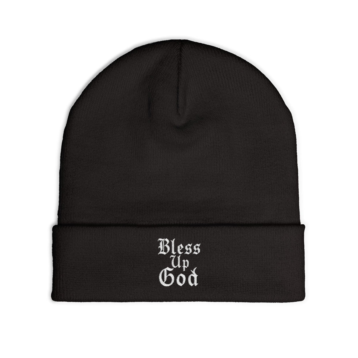 Bless Up God Old English Knit Beanie