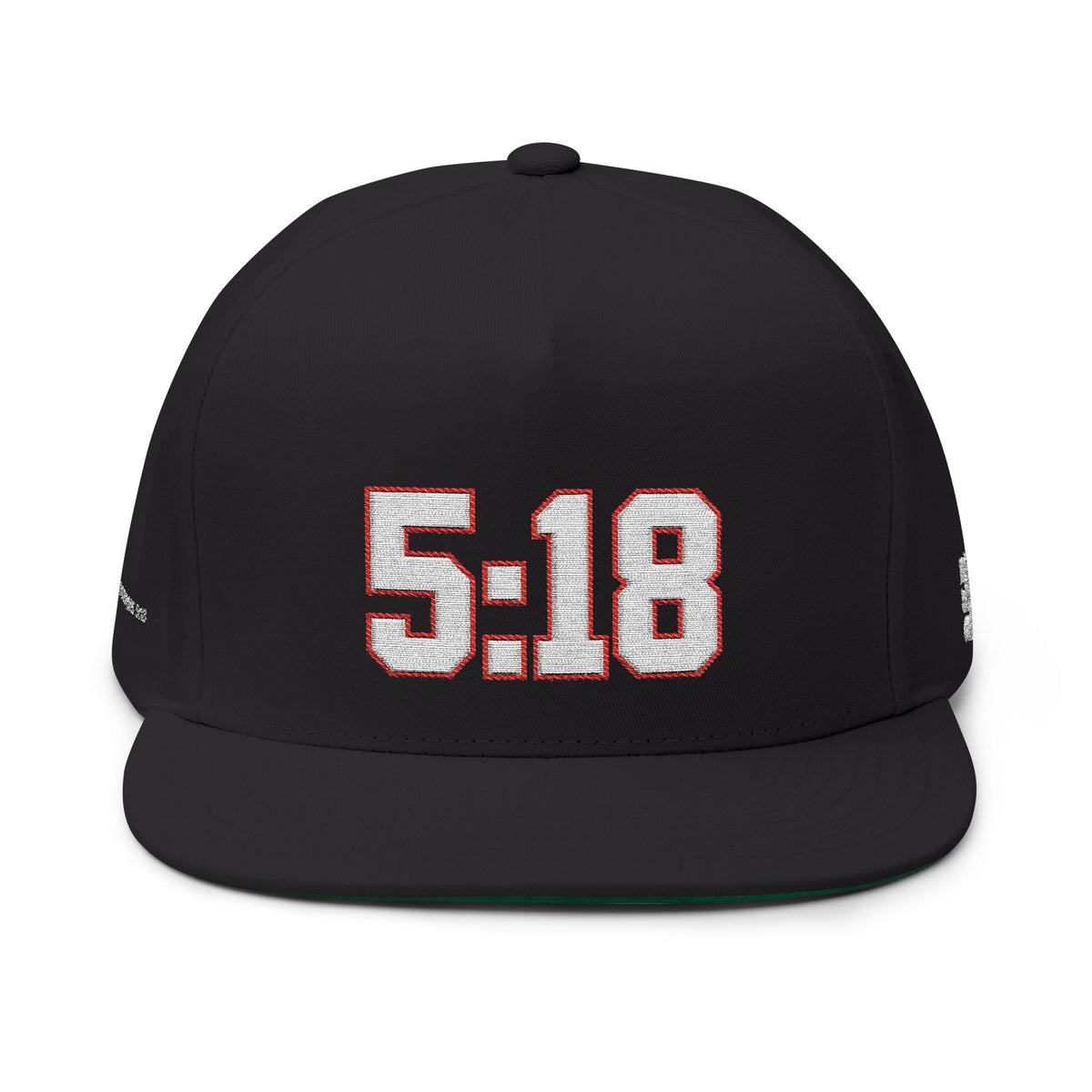 5:18 Red Premium Embroidered Flat Bill Snapback