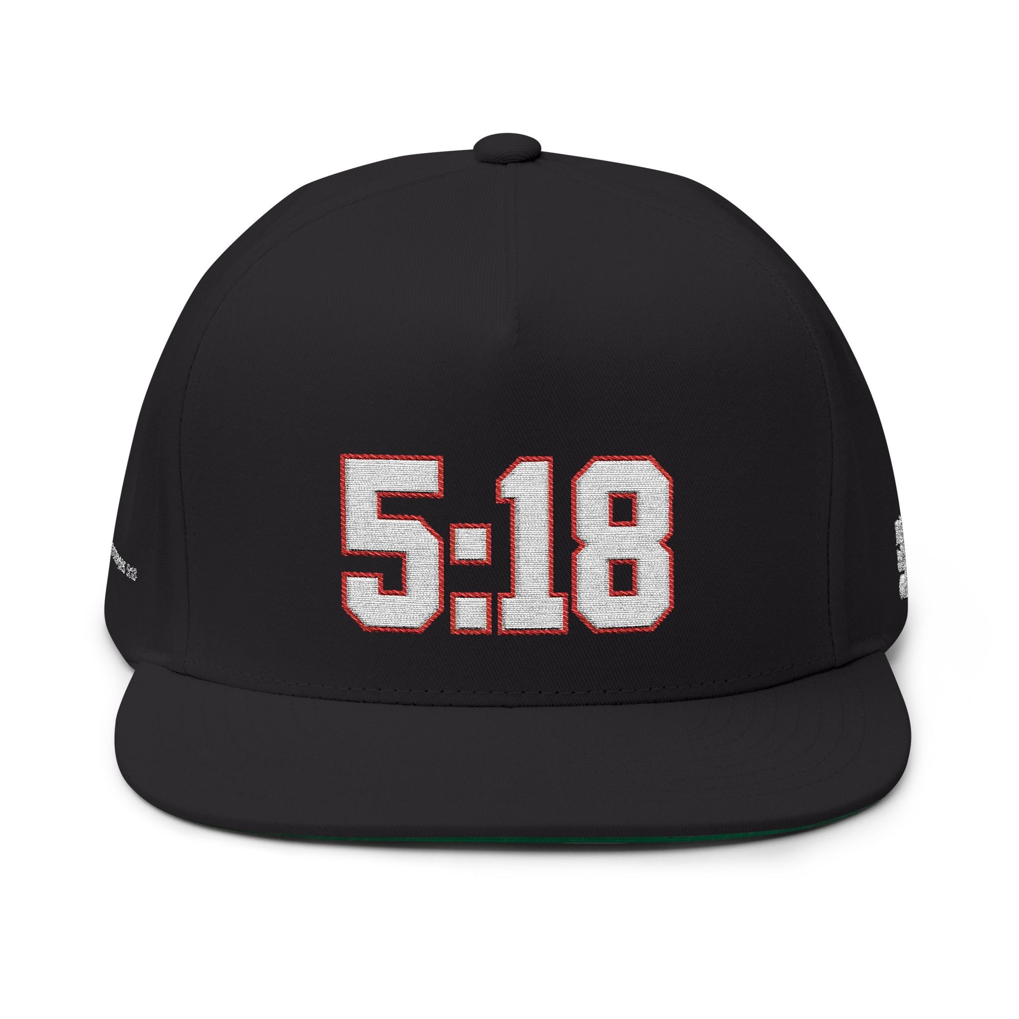 5:18 Red Premium Embroidered Flat Bill Snapback