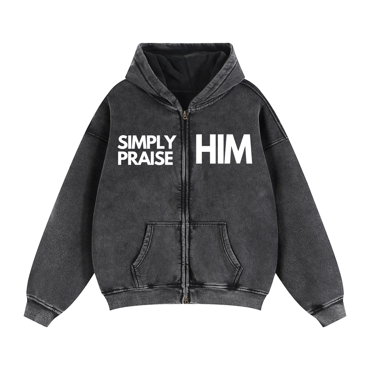Simply Praise Him Oversized Zip Hoodie