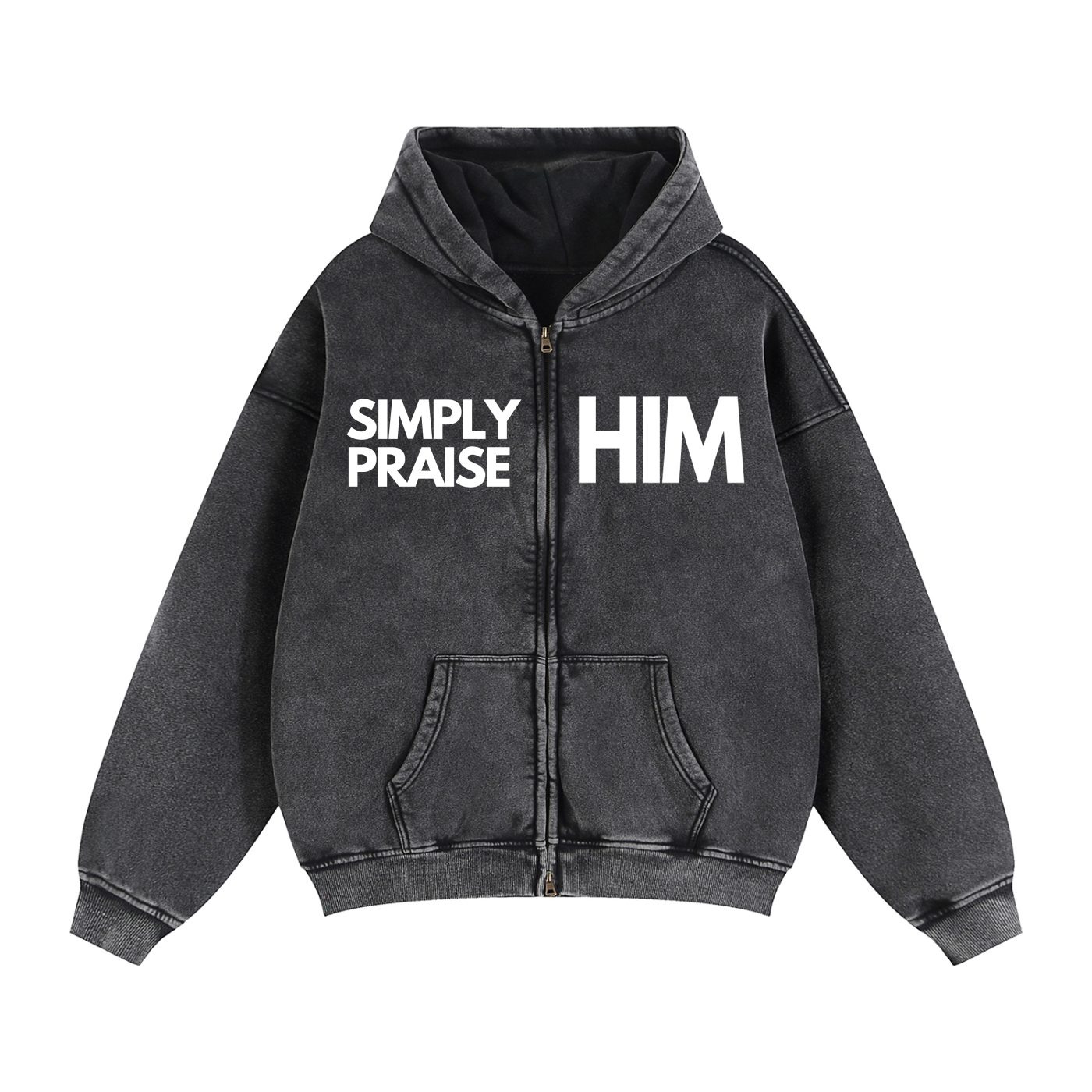 Simply Praise Him Oversized Zip Hoodie