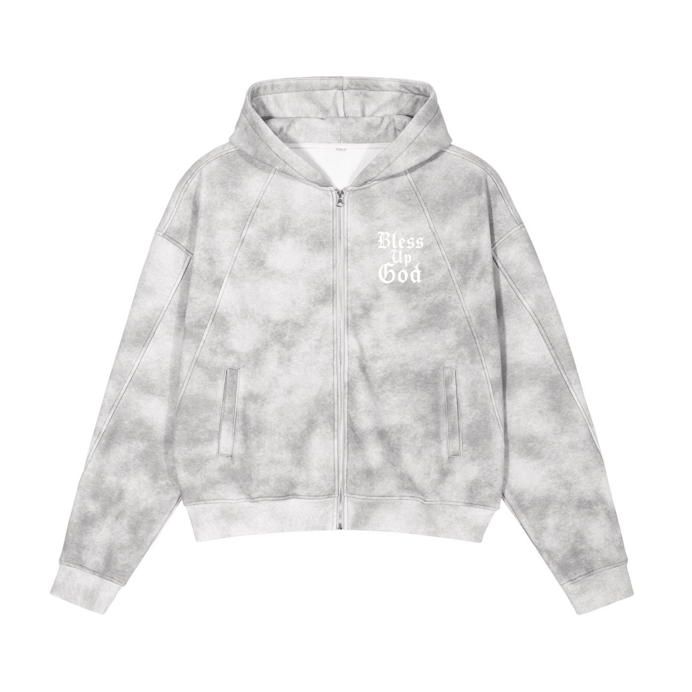 Bless Up God Washed Zip-Up Hoodie
