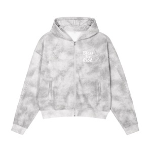 Bless Up God Washed Zip-Up Hoodie