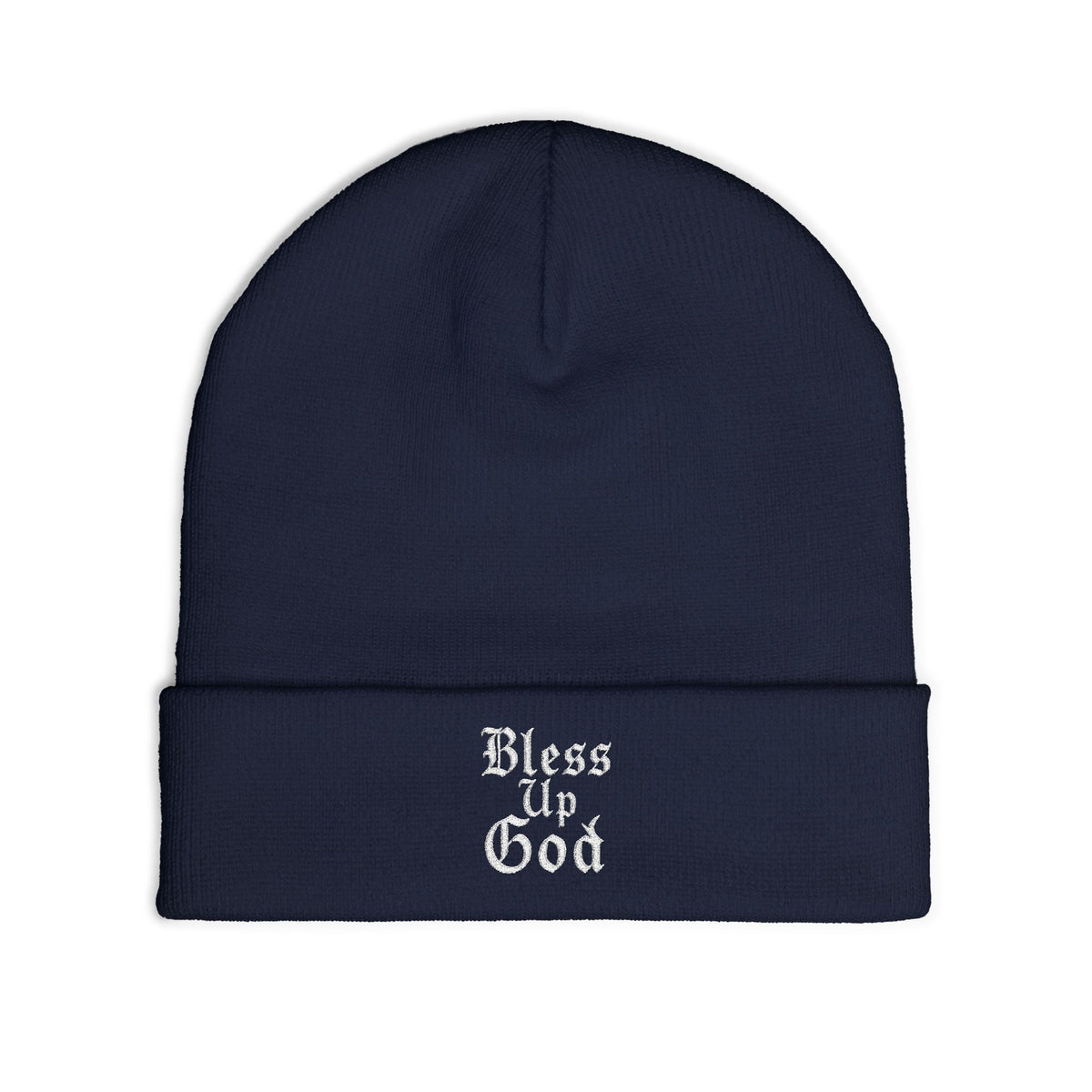 Bless Up God Old English Knit Beanie