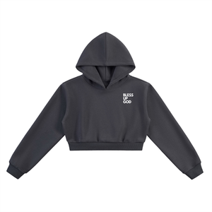 Women's Bless Up God Cropped Hoodie
