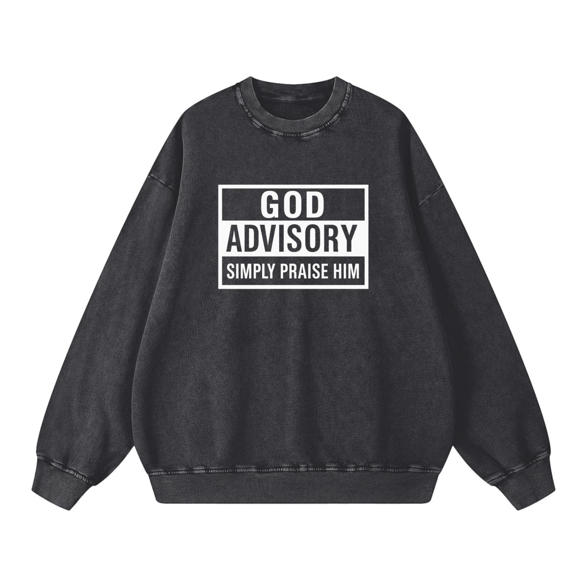 Simply Praise Him Snow Washed Oversized Sweatshirt