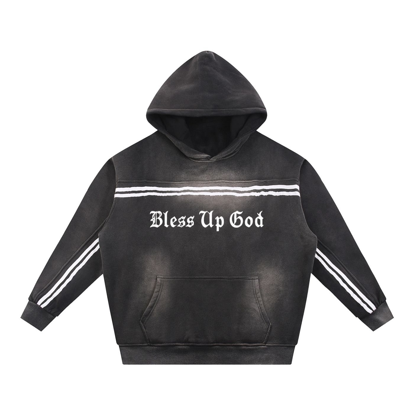 Bless Up God Faded Hoodie