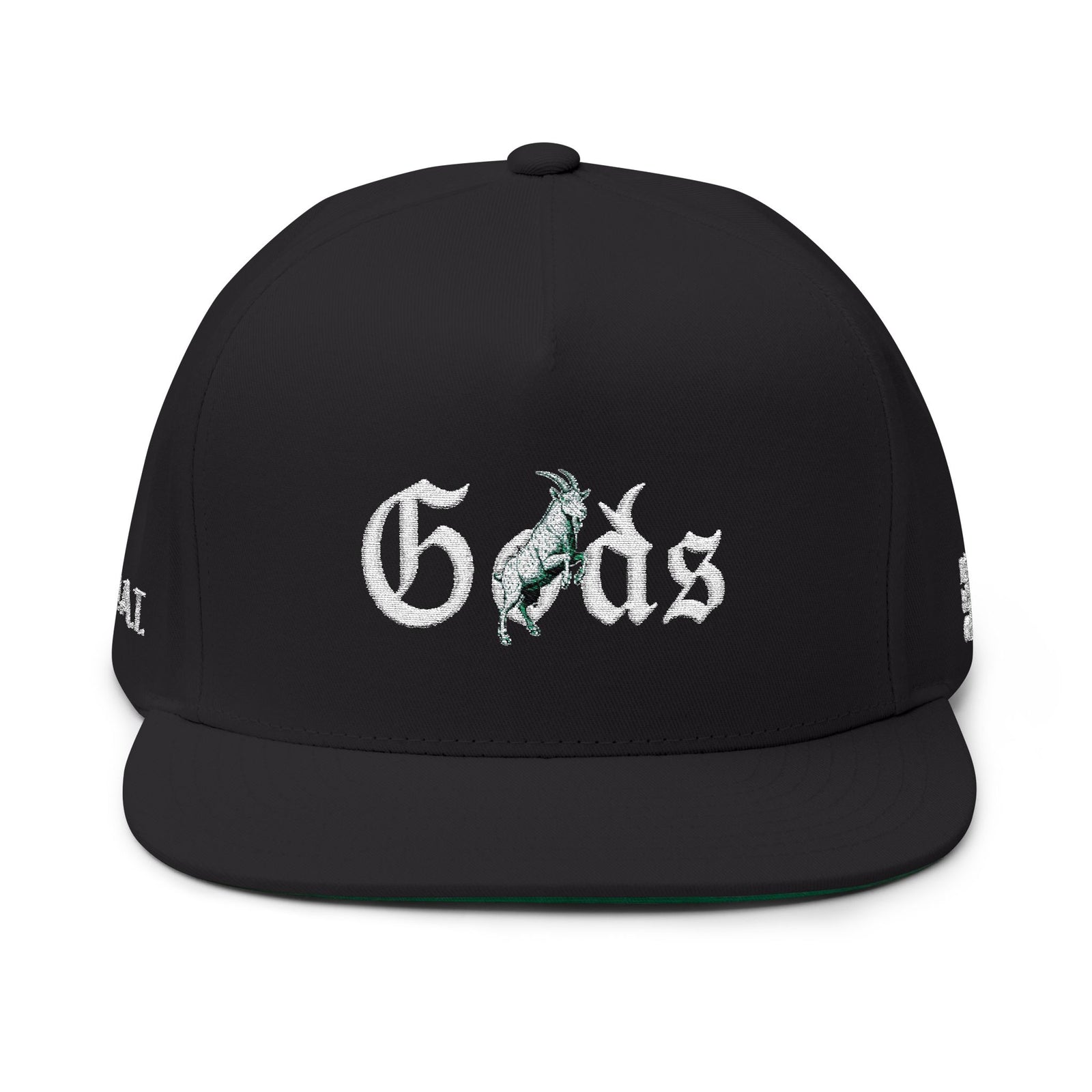 Gods G.O.A.T. Premium Embroidered Flat Bill Cap