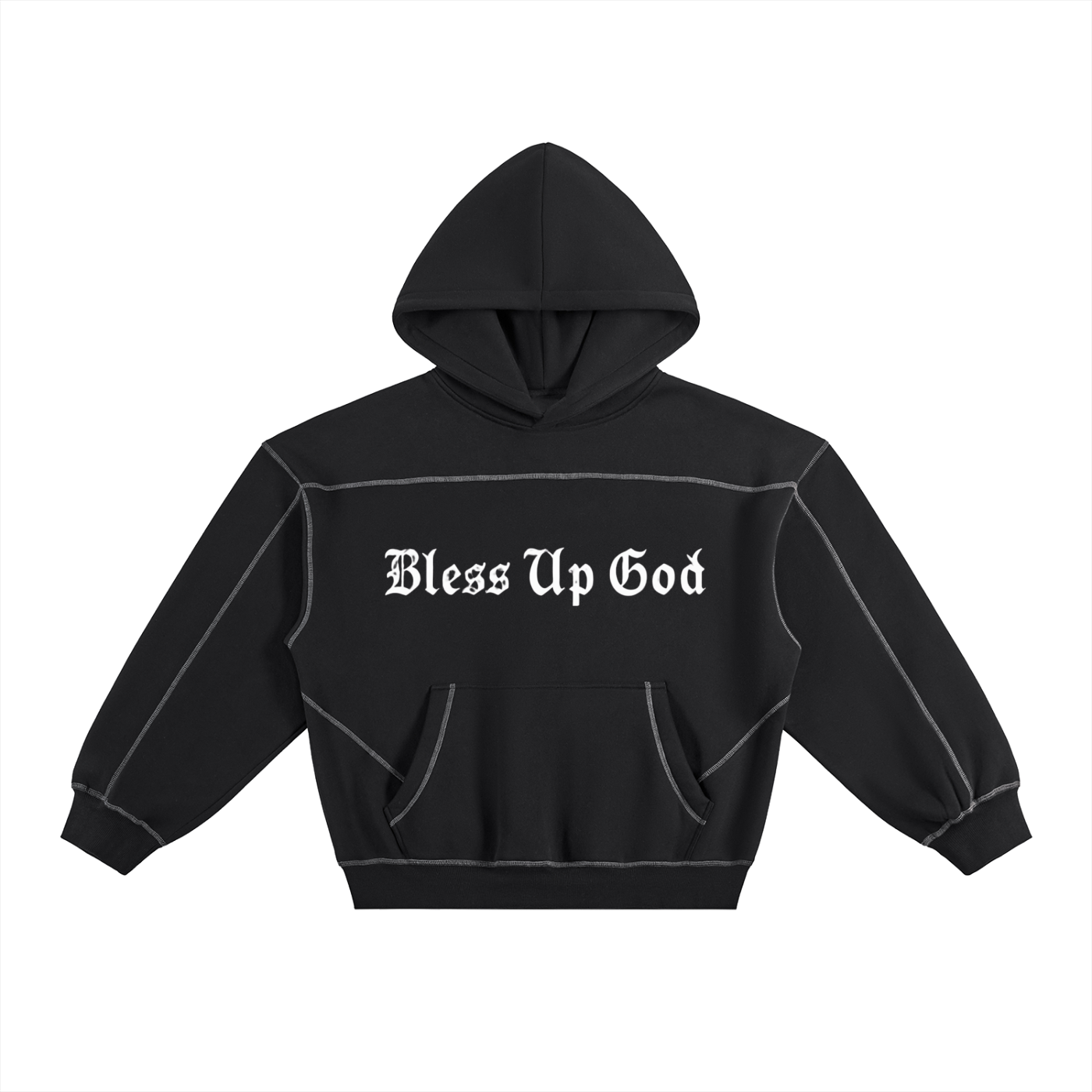 Bless Up God Cross Fleece Hoodie