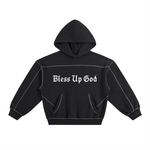 Bless Up God Cross Fleece Hoodie
