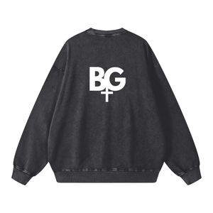 Simply Praise Him Snow Washed Oversized Sweatshirt