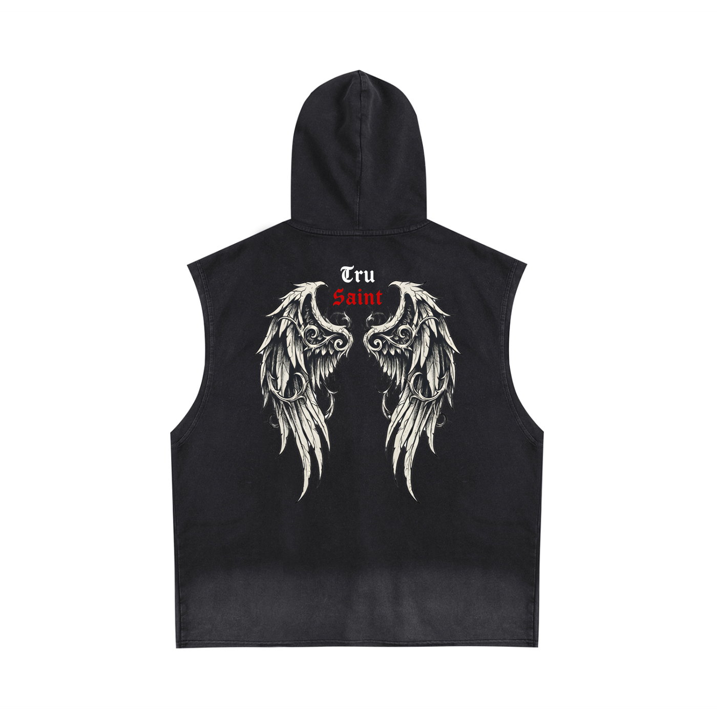 Tru Saint Angel Wings Vintage Hoodie Vest