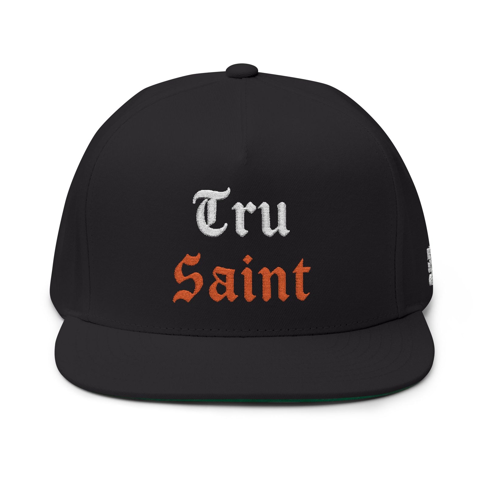 Tru Saint Orange Premium Embroidered Flat Bill Cap