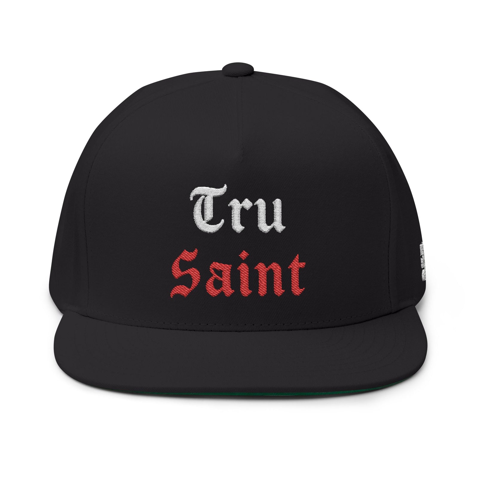 Tru Saint Red Premium Embroidered Flat Bill Cap