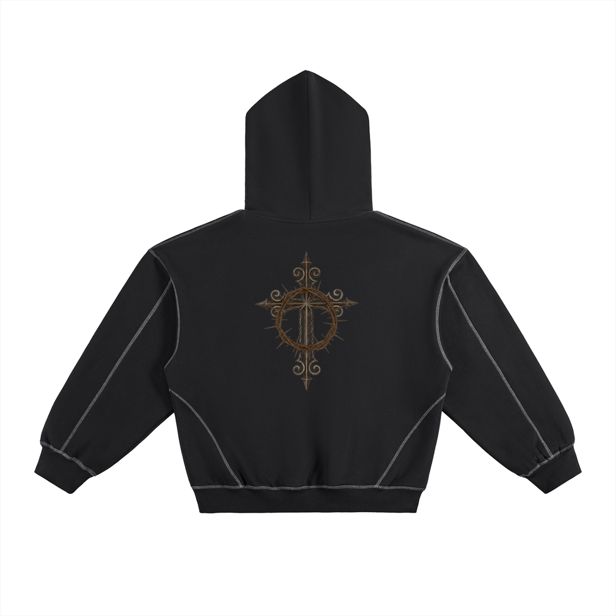 Bless Up God Cross Fleece Hoodie