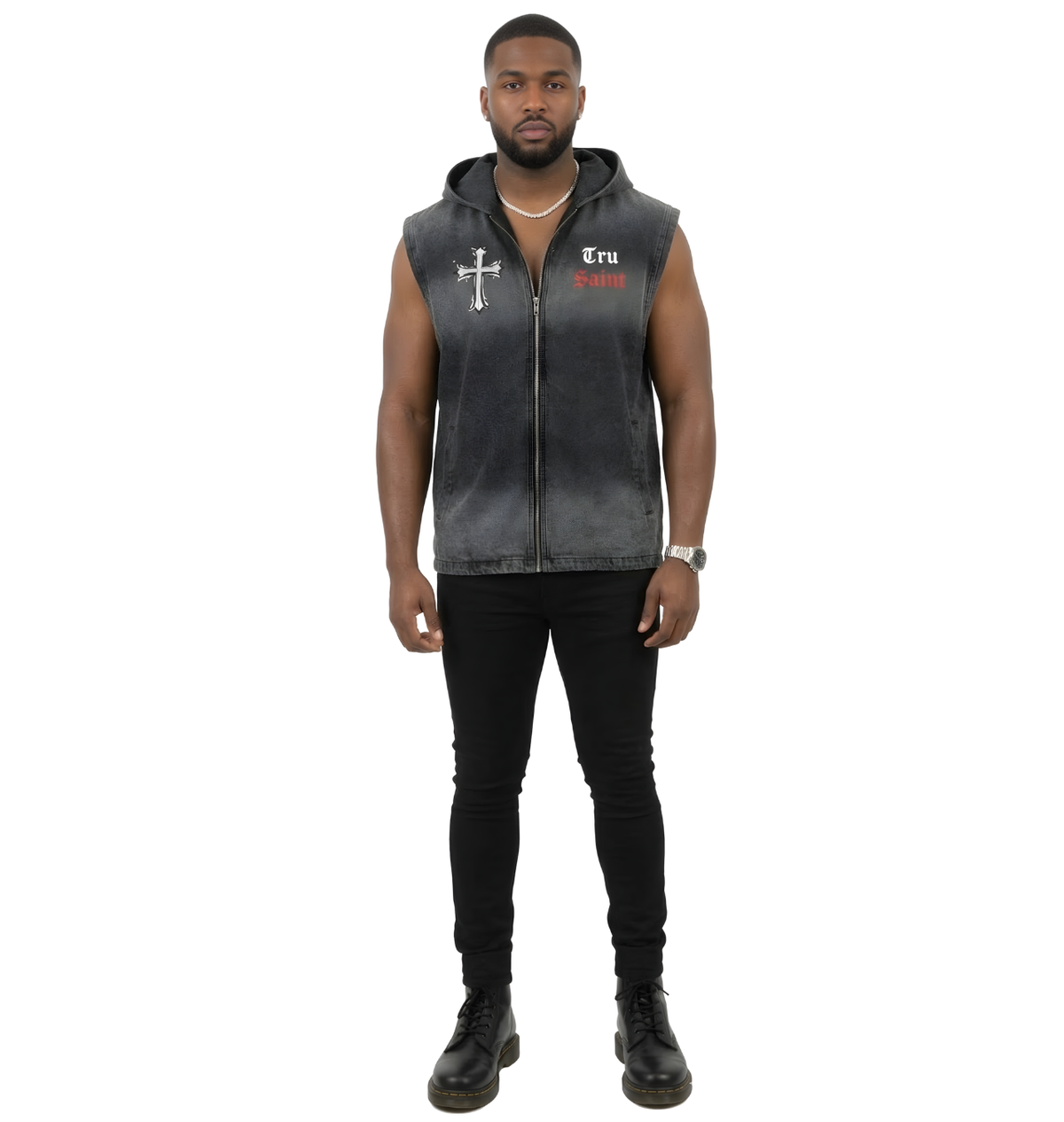 Tru Saint Angel Wings Vintage Hoodie Vest