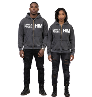 Simply Praise Him Oversized Zip Hoodie