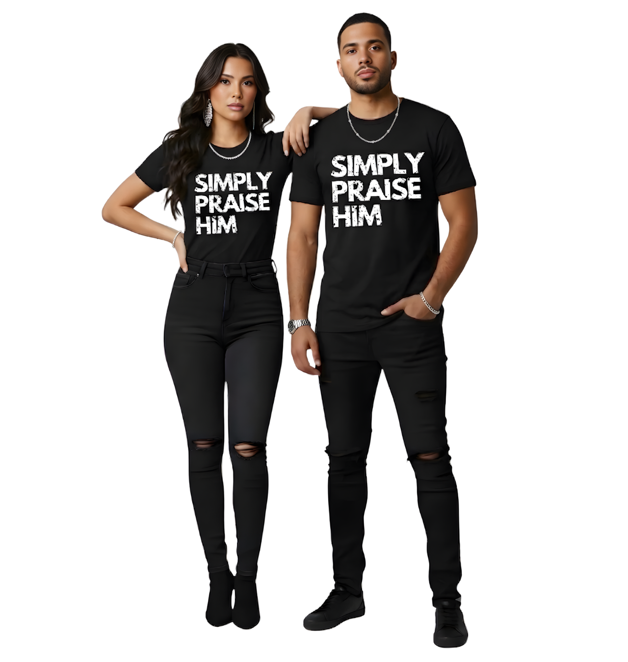 Simply Praise Him Signature Distressed Unisex Tee