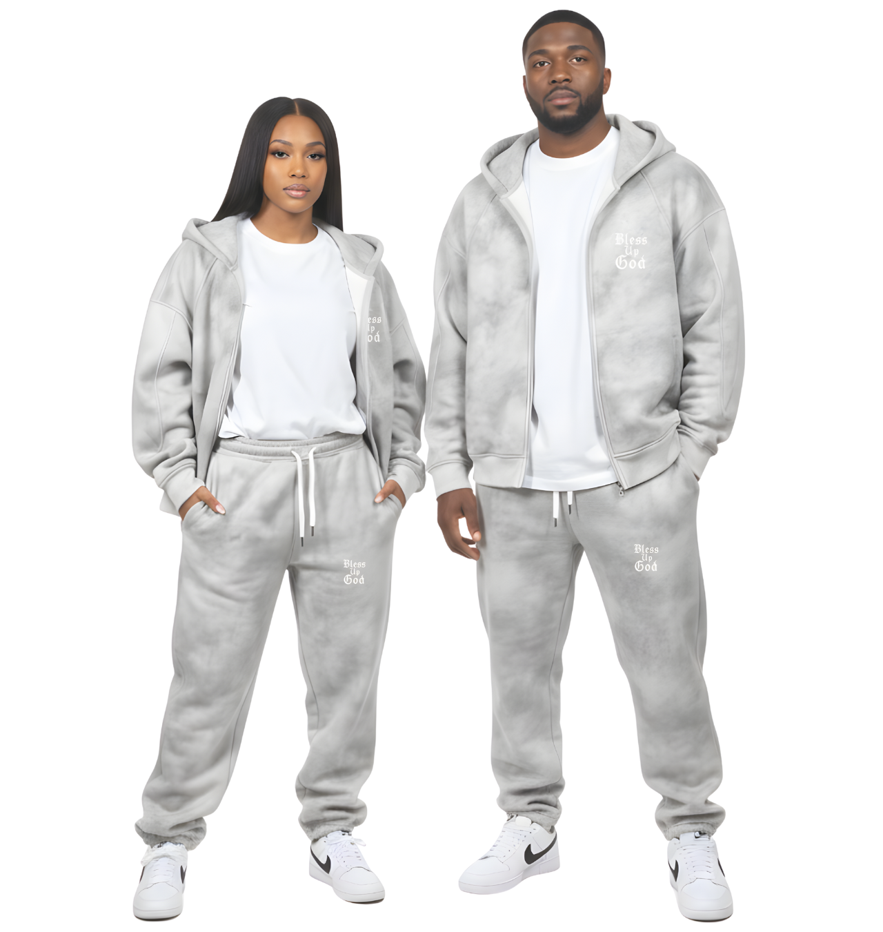 Bless Up God Washed Zip-Up Hoodie