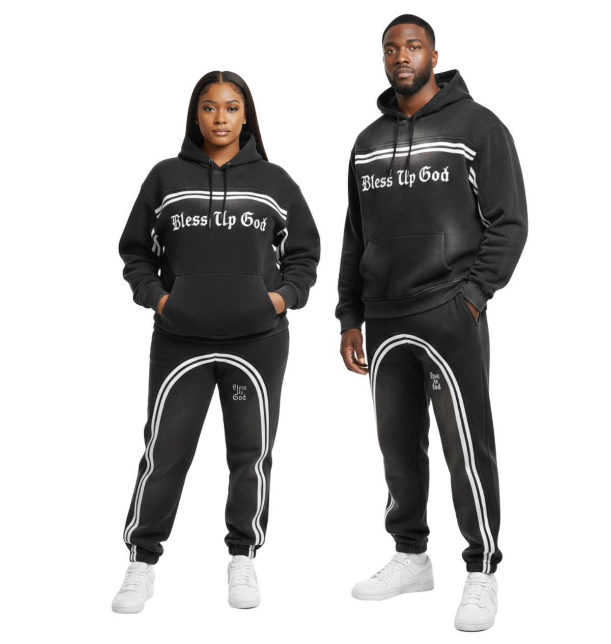 Bless Up God Faded Jogger Sweat Pants