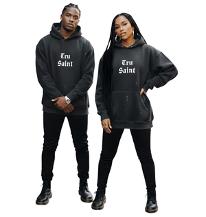 Tru Saint Washed and Frayed Moon Man Hoodie
