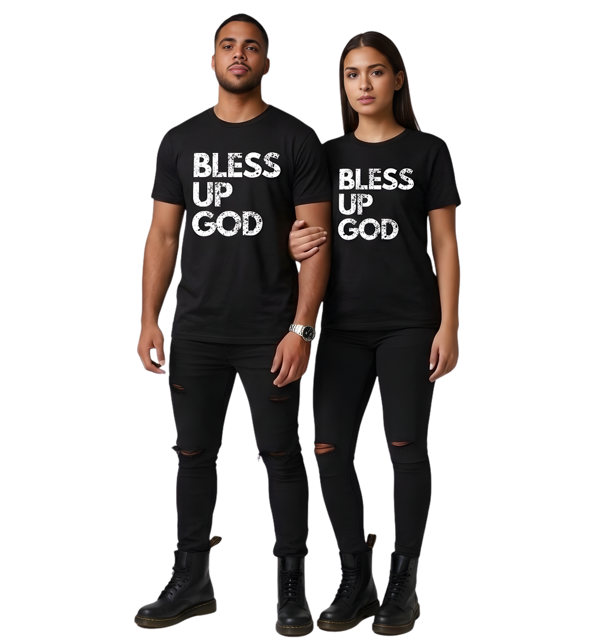 Bless Up God Signature Distressed Unisex Tee