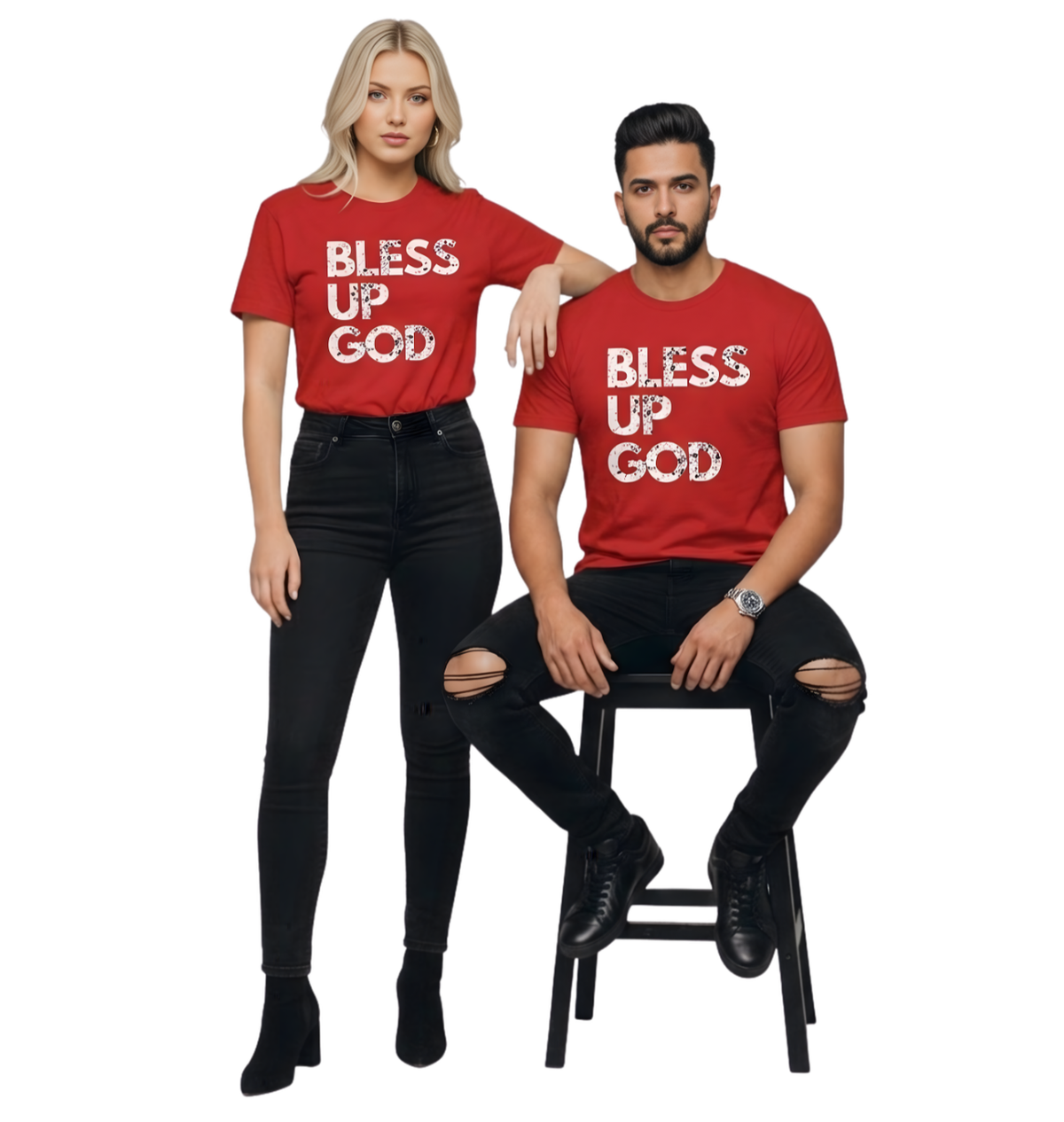 Bless Up God Signature Distressed Unisex Tee