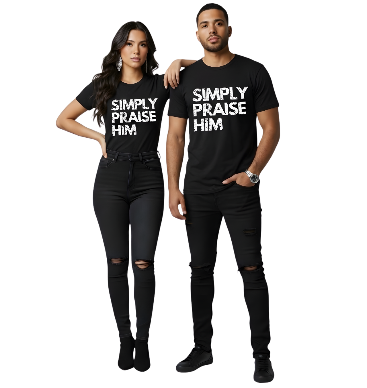 Simply Praise Him Signature Distressed Unisex Tee