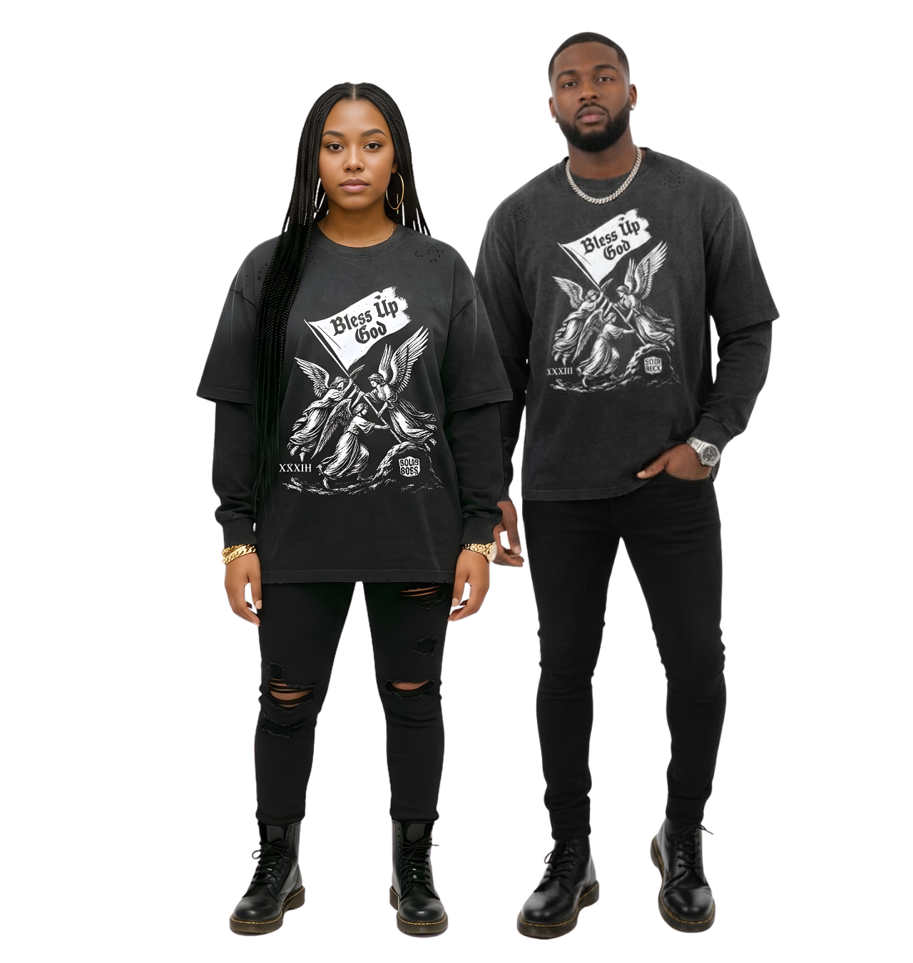 Bless Up God Triple Angel Tee