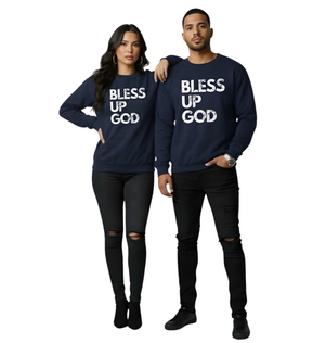 Bless Up God Signature Distressed Unisex Crewneck Sweatshirt