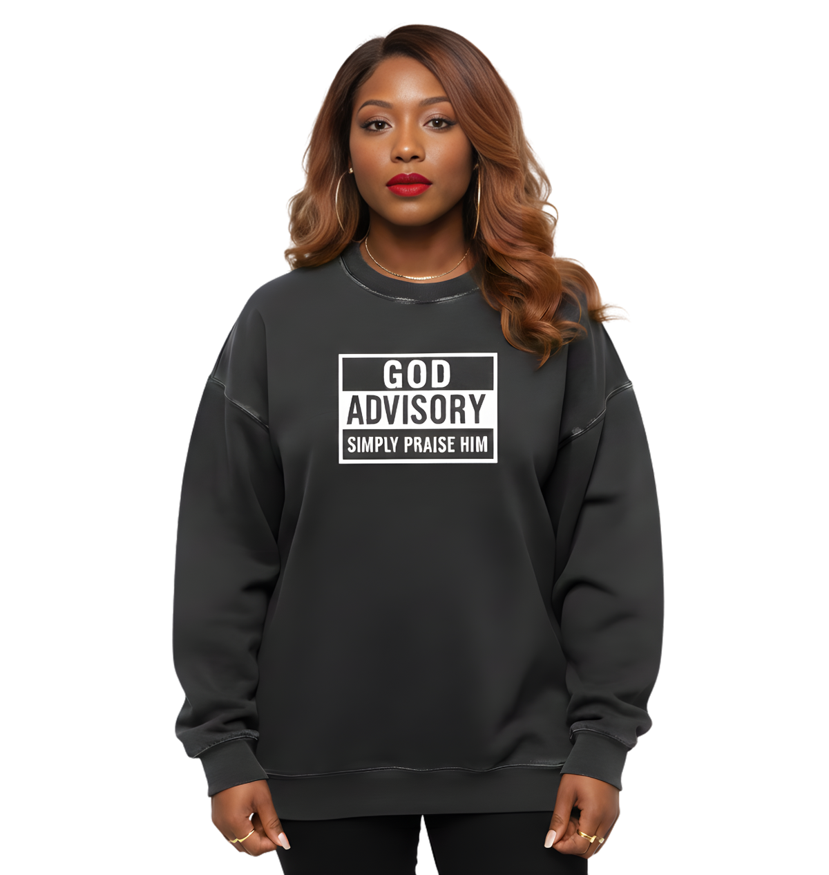 Simply Praise Him Snow Washed Oversized Sweatshirt