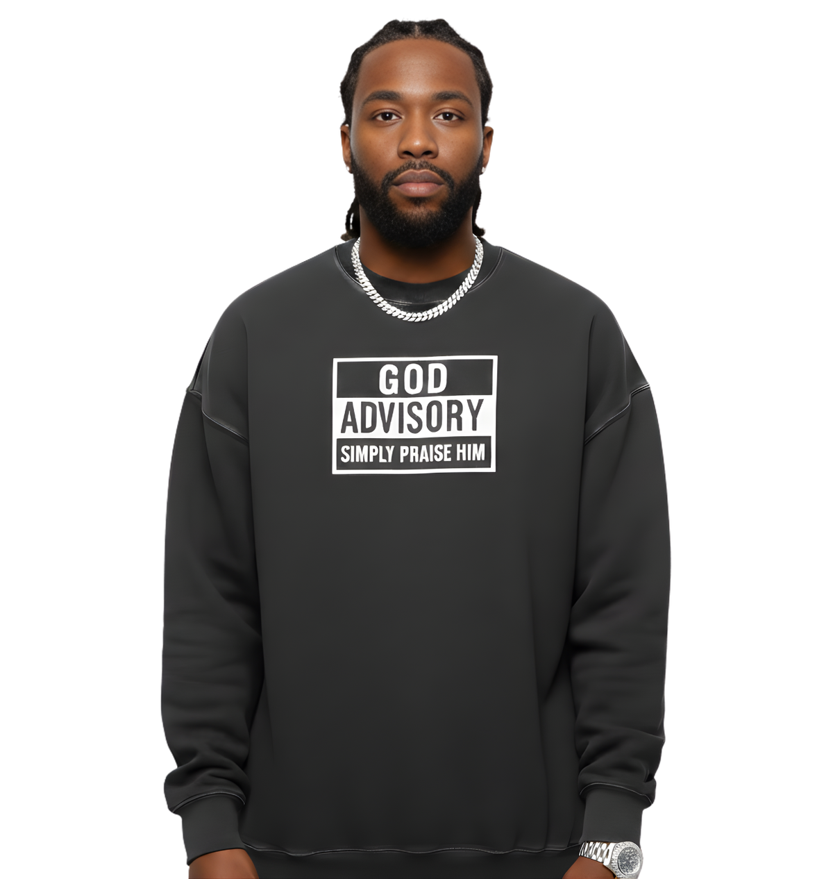 Simply Praise Him Snow Washed Oversized Sweatshirt