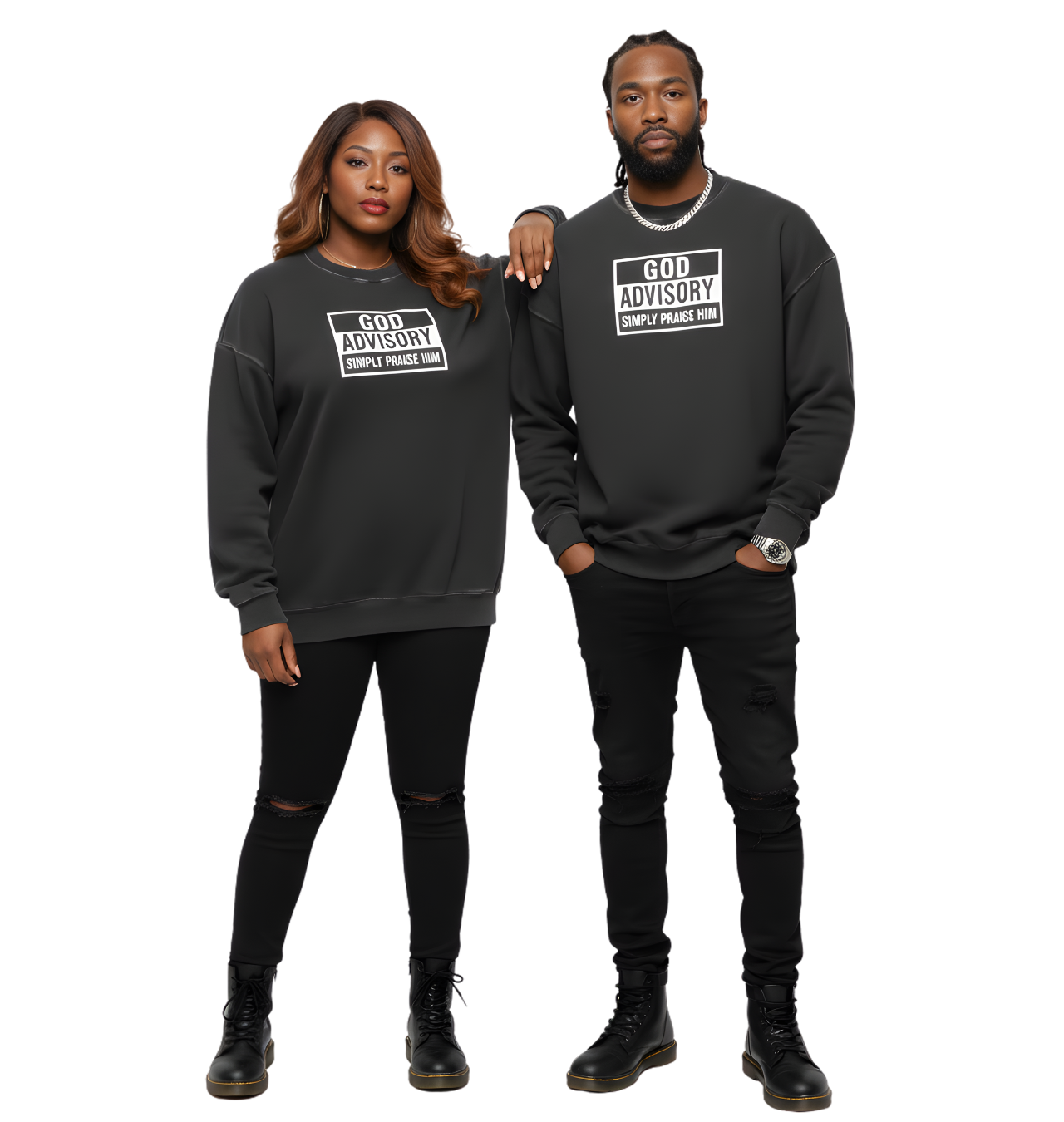 Simply Praise Him Snow Washed Oversized Sweatshirt